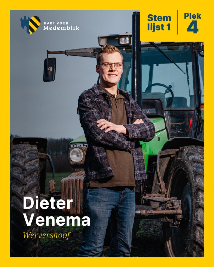 Portret van Dieter Venema, raadslid Hart voor Medemblik