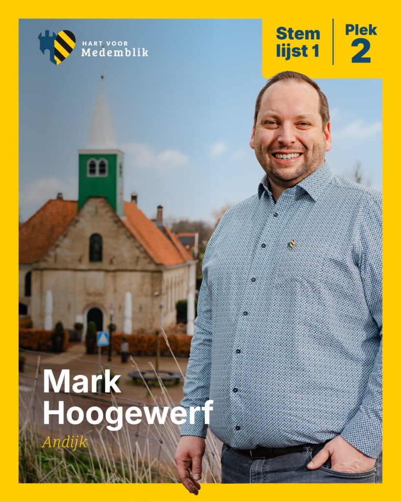 Portret van Mark Hoogewerf, wethouder Hart voor Medemblik